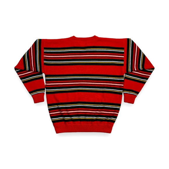Vintage 90s Gitano Striped Acrylic Crewneck Sweater- Men's Size Large Pullover - Picture 4 of 9